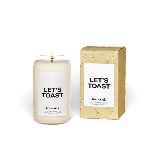 Homesick Scented Candle, Let's Toast - Scents of Champagne, Mandarin, Grapefruit, 13.75 oz