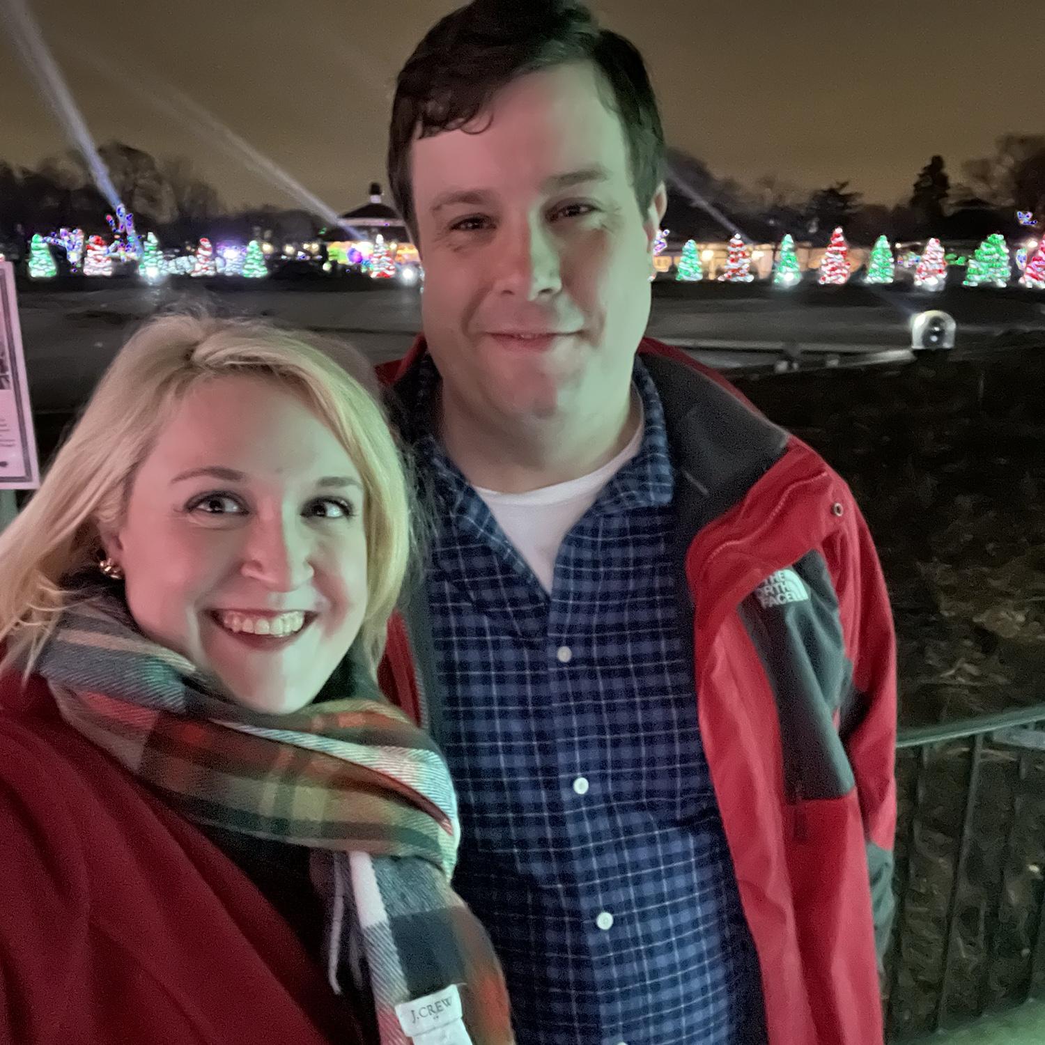 Our third date and very first photo together at the Brookfield Zoo (December 2022)