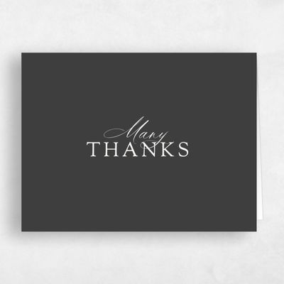 Dark Charcoal, Grey Wedding Thank You - Leif Landscape
