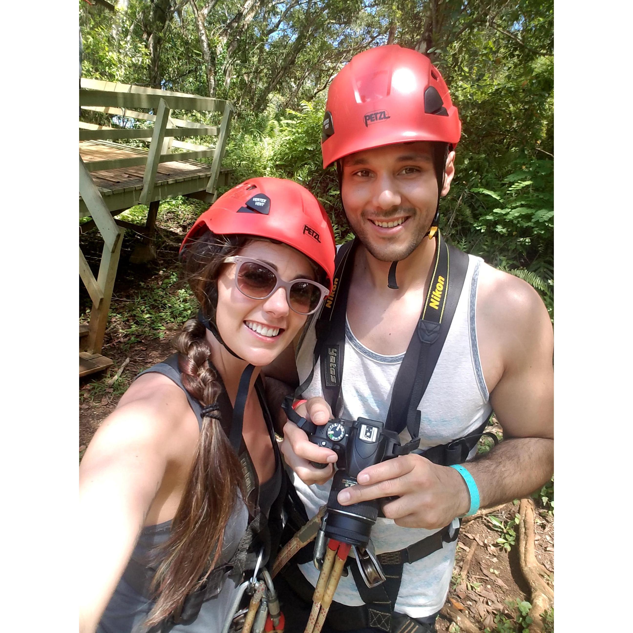 Zip lining in Kauai. Our instructors name was Elvis and he was a super cool dude.