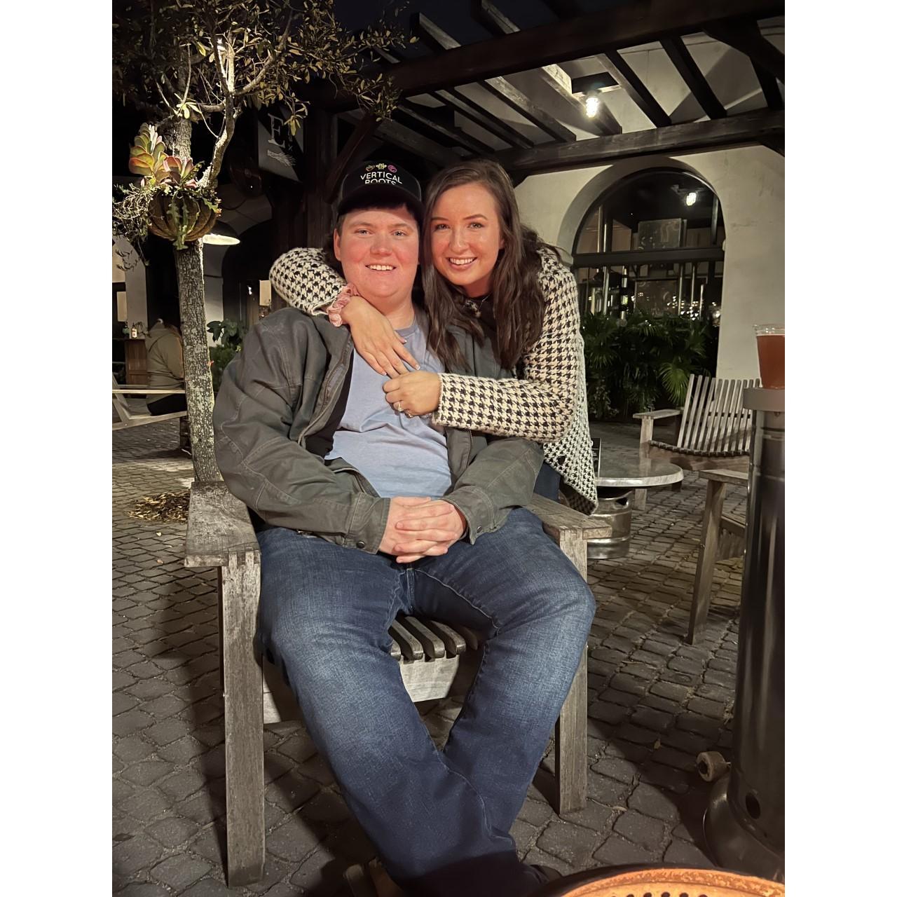 Celebrating taking our engagement photos in Charleston, South Carolina January 2022