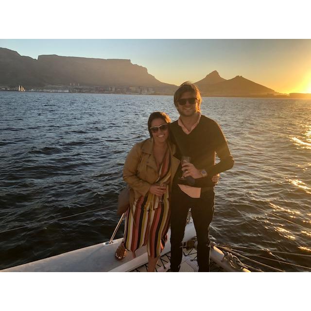 January 2020 - Cape Town, South Africa - Enjoying a sunset cruise together