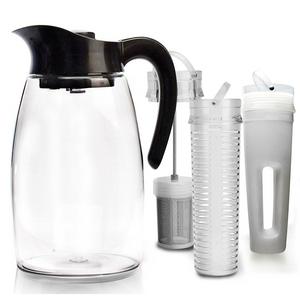 Primula Flavor-It Beverage System – Includes Large Capacity Fruit Infuser Core, Tea Infuser Core, and Chill Core – Dishwasher Safe – 2.9 Qt. – Black