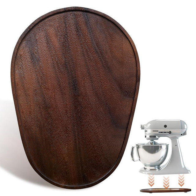 Walnut Wood Mixer Slider Mat for KitchenAid 5-8 Qt Tilt-Head Stand Mixer Easy Glide Kitchen Countertop