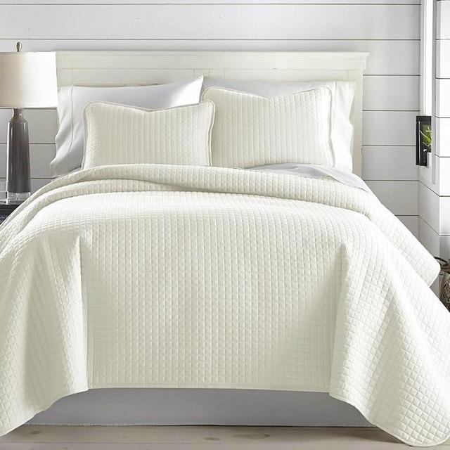 Southshore Fine Living, Inc. Full/Queen Size Quilt Bedding Set, Wrinkle-Free Stain & Pet Hair Resistant Bedding, Coverlet Bedspreads Queen Size/Full Size Bedspread with 2 Pillow Shams, Cream