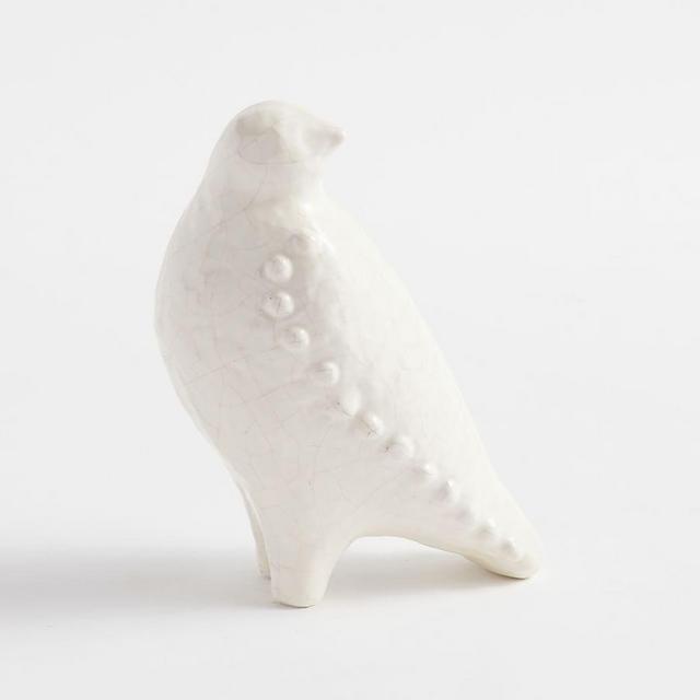White Terra Cotta Birds, Standing, White