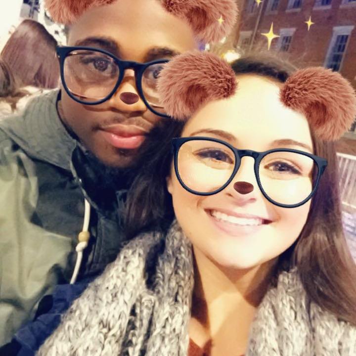 First date!! 🥹 we went ice skating downtown 🥰 & first picture ever taken together!