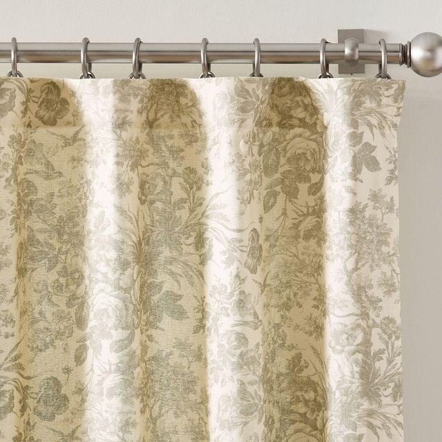 Sorrel Toile Light Filtering Curtain, Loden, 50" W x 84" L