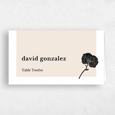 Beige Boho Wedding Place Card - Catania