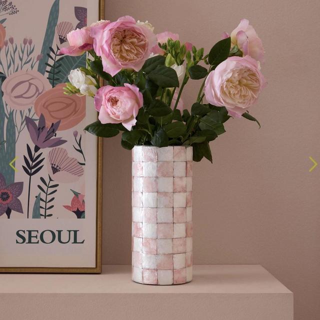 Rosy Check Capiz Vase - Mackenzie Childs