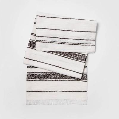 72"X14" Woven Stripe Table Runner Cream - Threshold&#153;