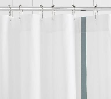 Morgan Organic Shower Curtain, 72", Dark Porcelain Blue