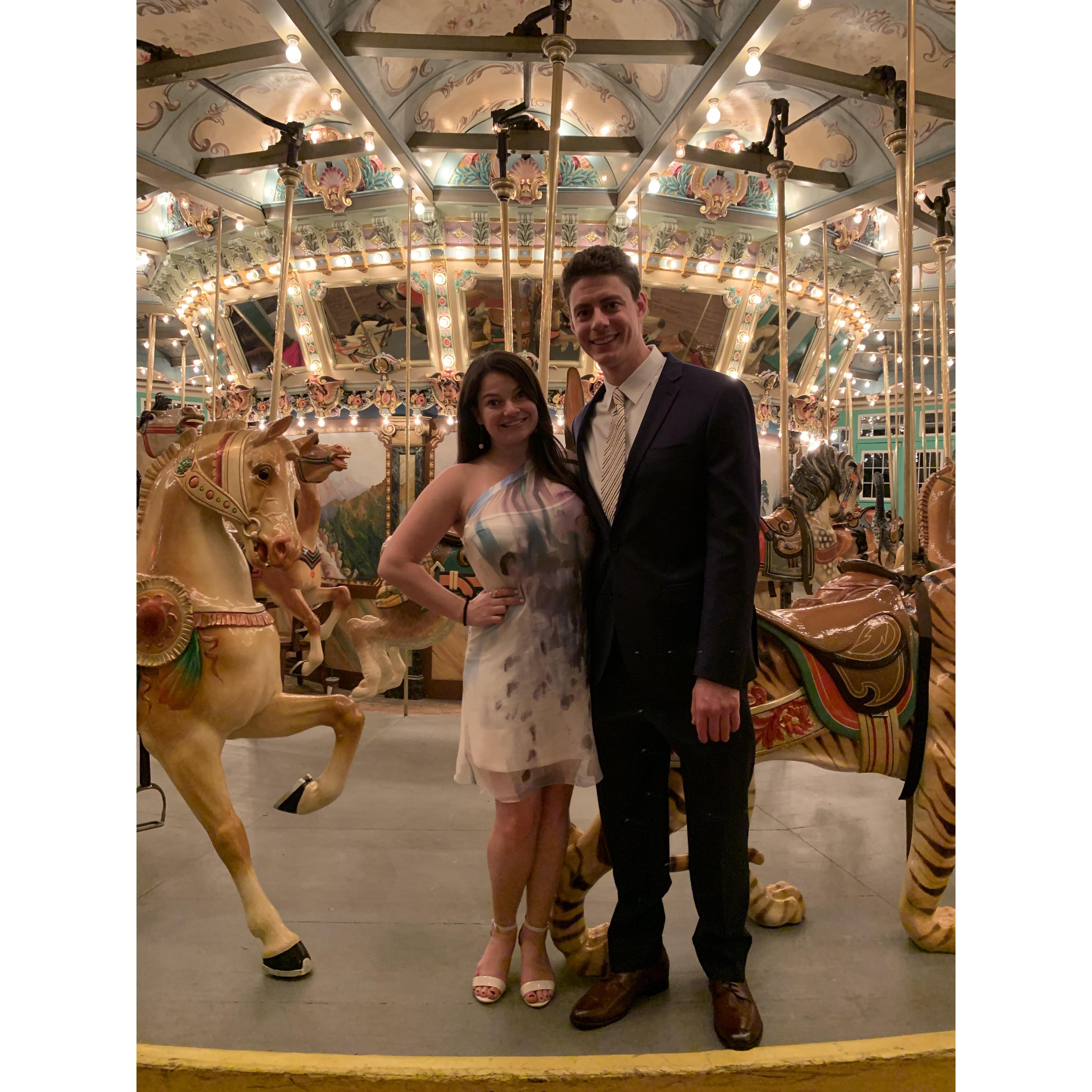 Celebrating Ellen and John at Glen Echo Park in Maryland.