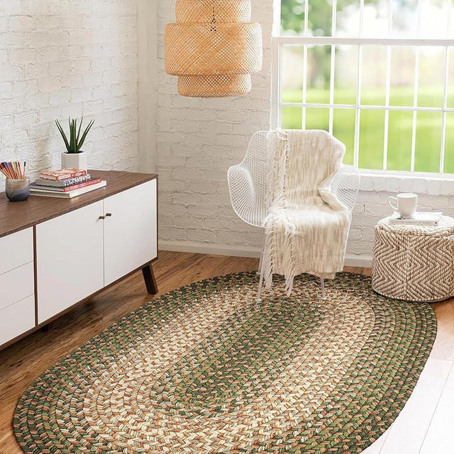 RRI Home Decor EastEnd EL63 Herb Garden 7' x 9' Oval - Braided Area Rug, Home Decor, Floor Mat or Bedroom Rug - Easy Care, Ideal for High Traffic Areas in Hallway and Living Room - Made in USA