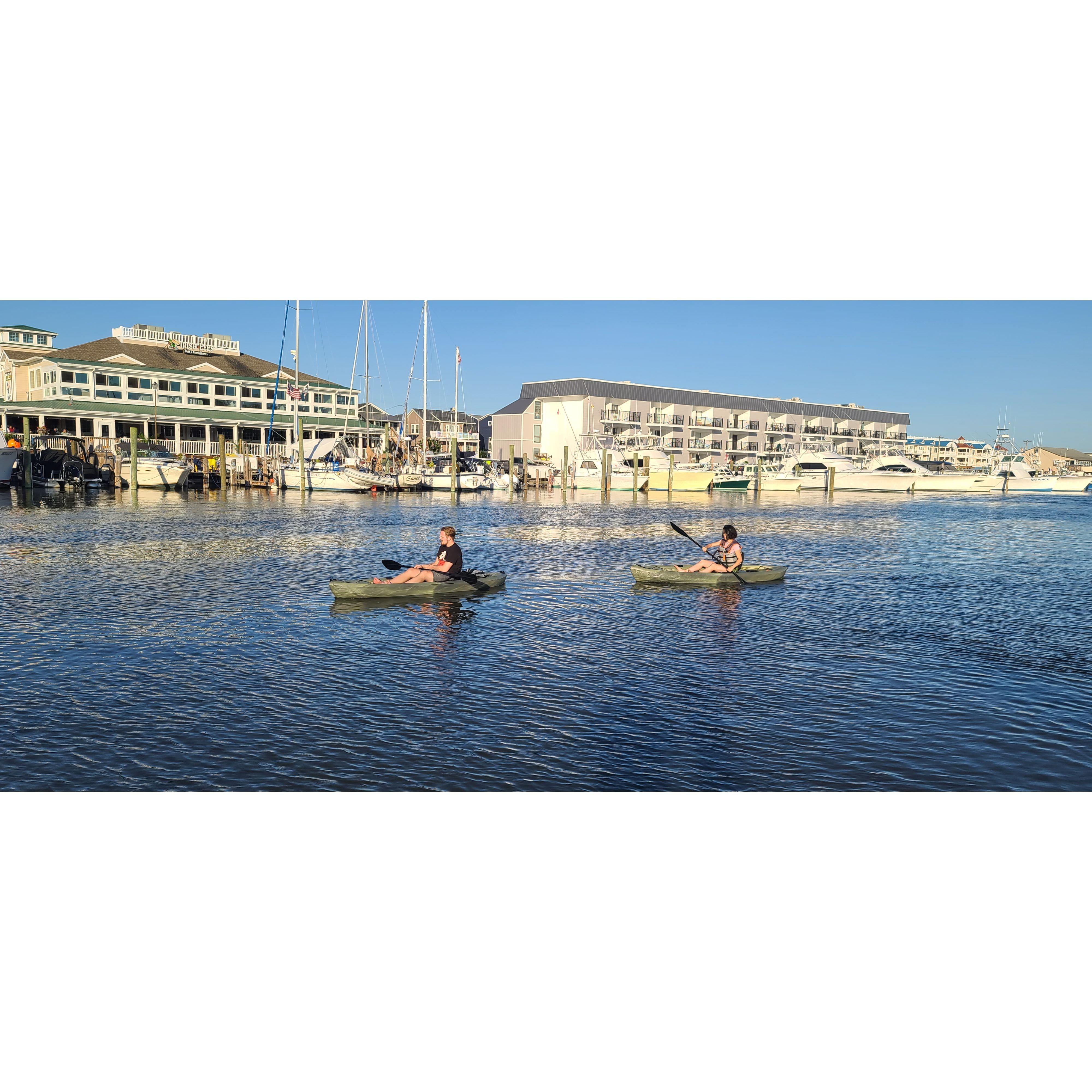 Kayaking in Lewes Delaware. Namuuna's first time even though she didn't know how to swim at the time [Sep 2022]