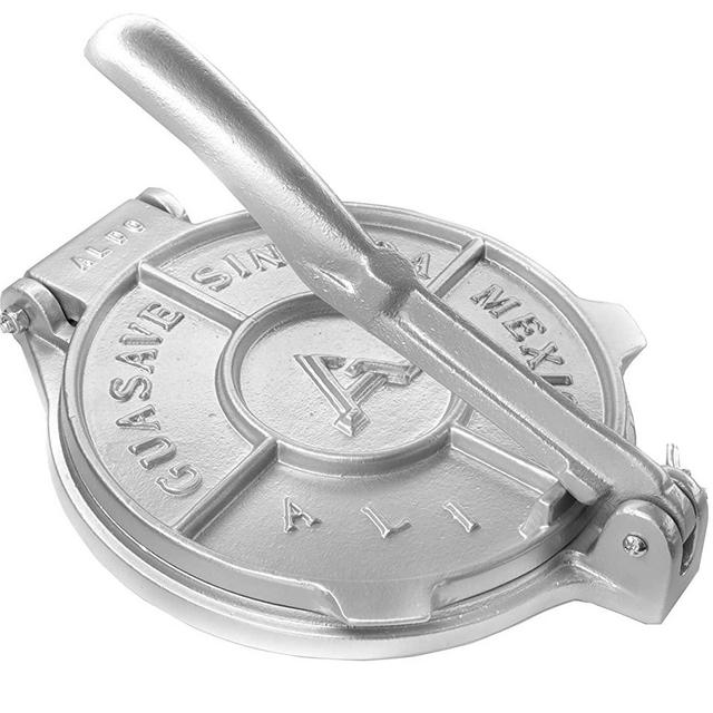 Tortilla Press 8 Inch - Cast Aluminum Tortilla Maker - Heavy-Duty Taco Presser - Made In Mexico Corn Flour Tortilla Press for Homemade Mexican Food - Tortillera Para Hacer Tortillas - 2.5lbs