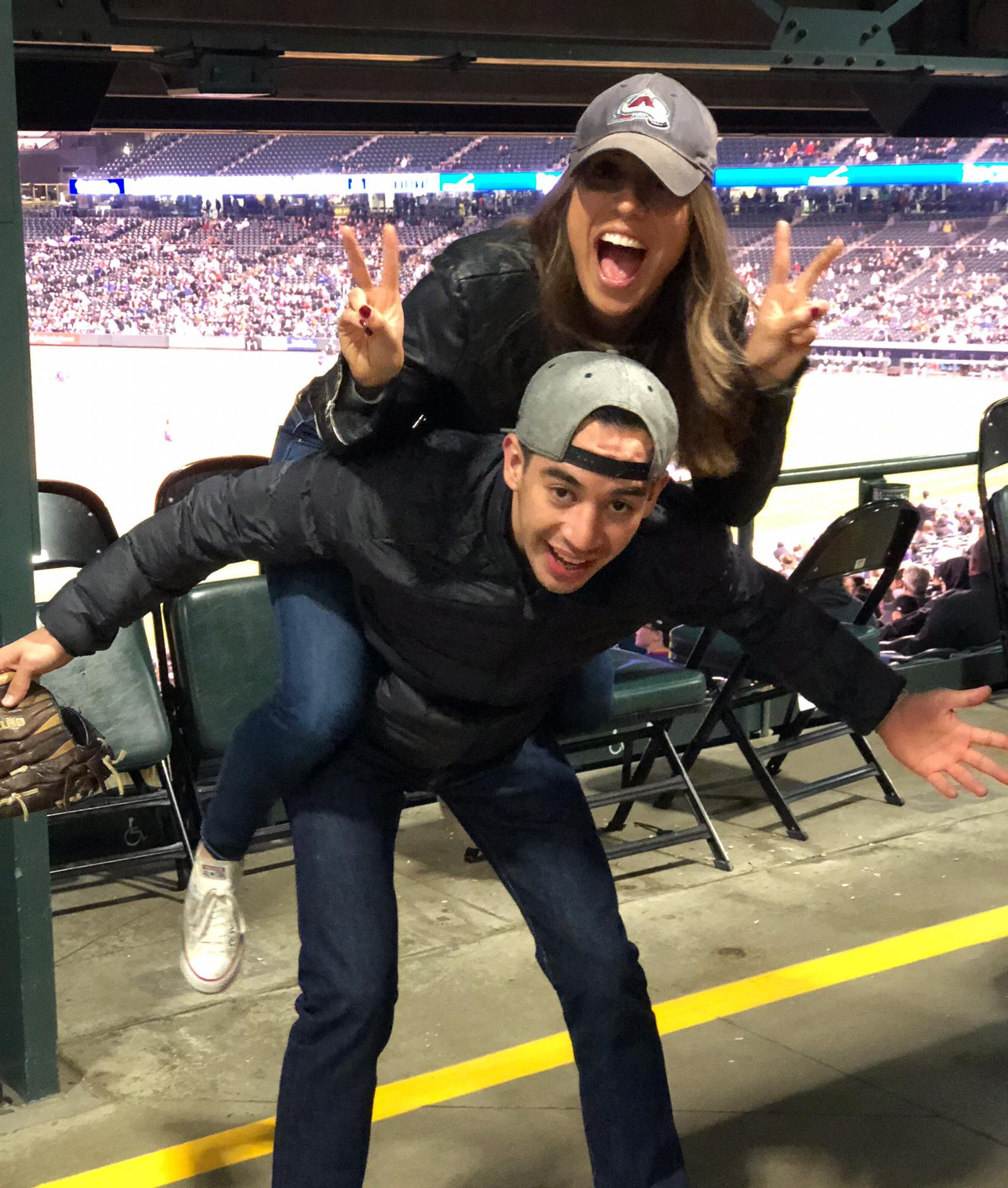 Jonathan and Amber's first Rockies game together.