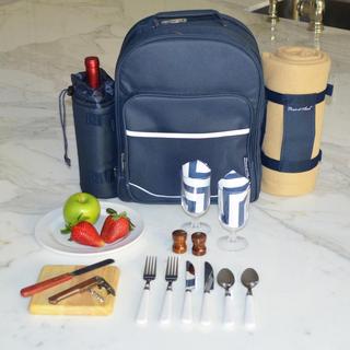 2-Person Equipped Picnic Backpack with Blanket