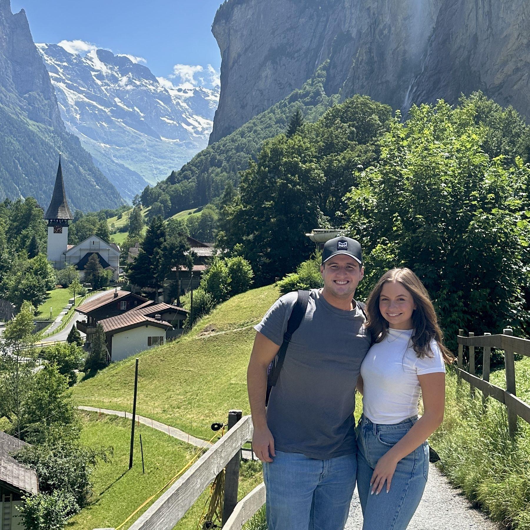 Location: Lauterbrunnen, Switzerland. The first-stop on our third trip to Europe, pictured a few days before Mason proposed. We loved this area so much that this was actually our second time here!