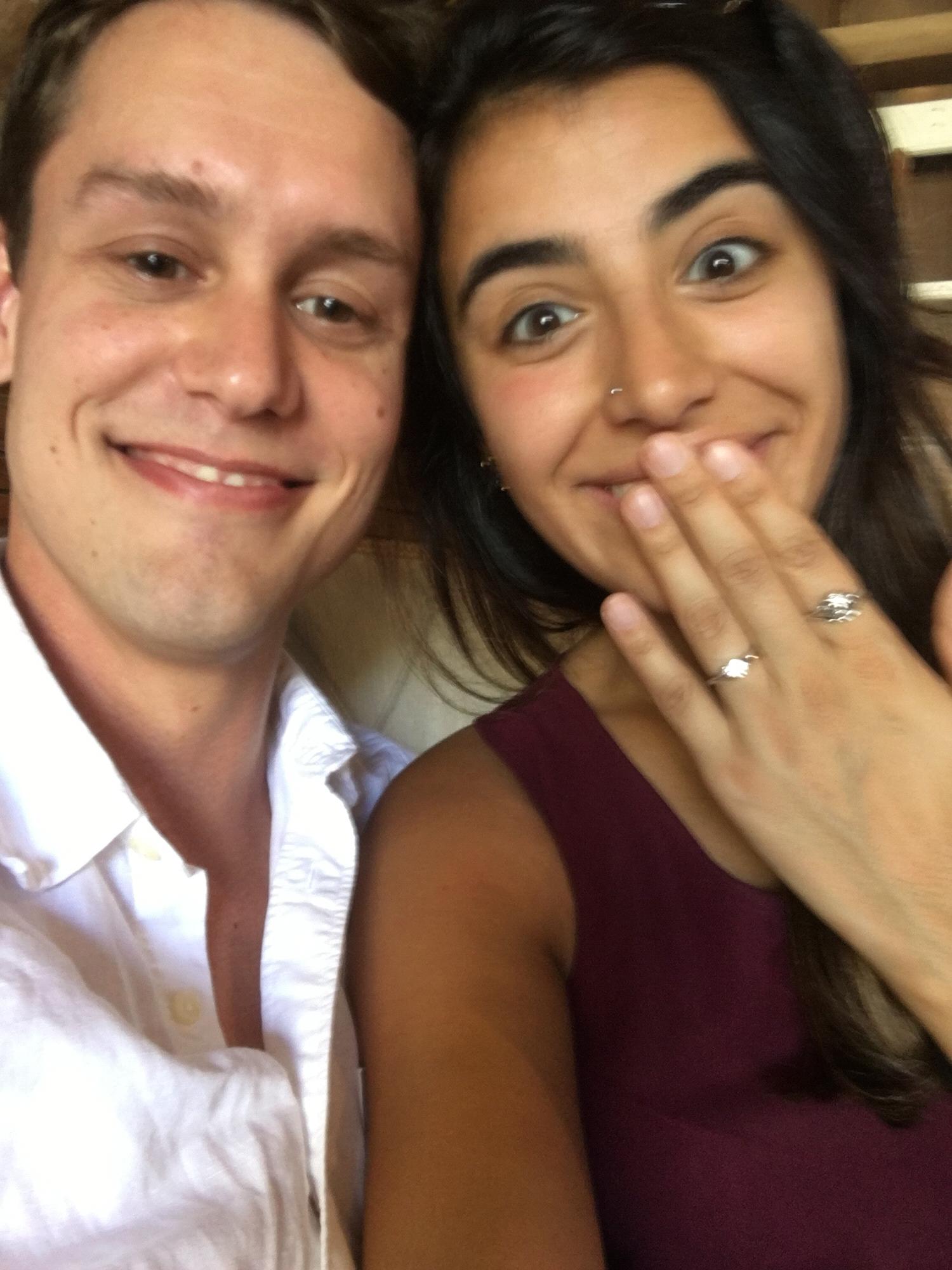 Moments after Andrew popped the question...