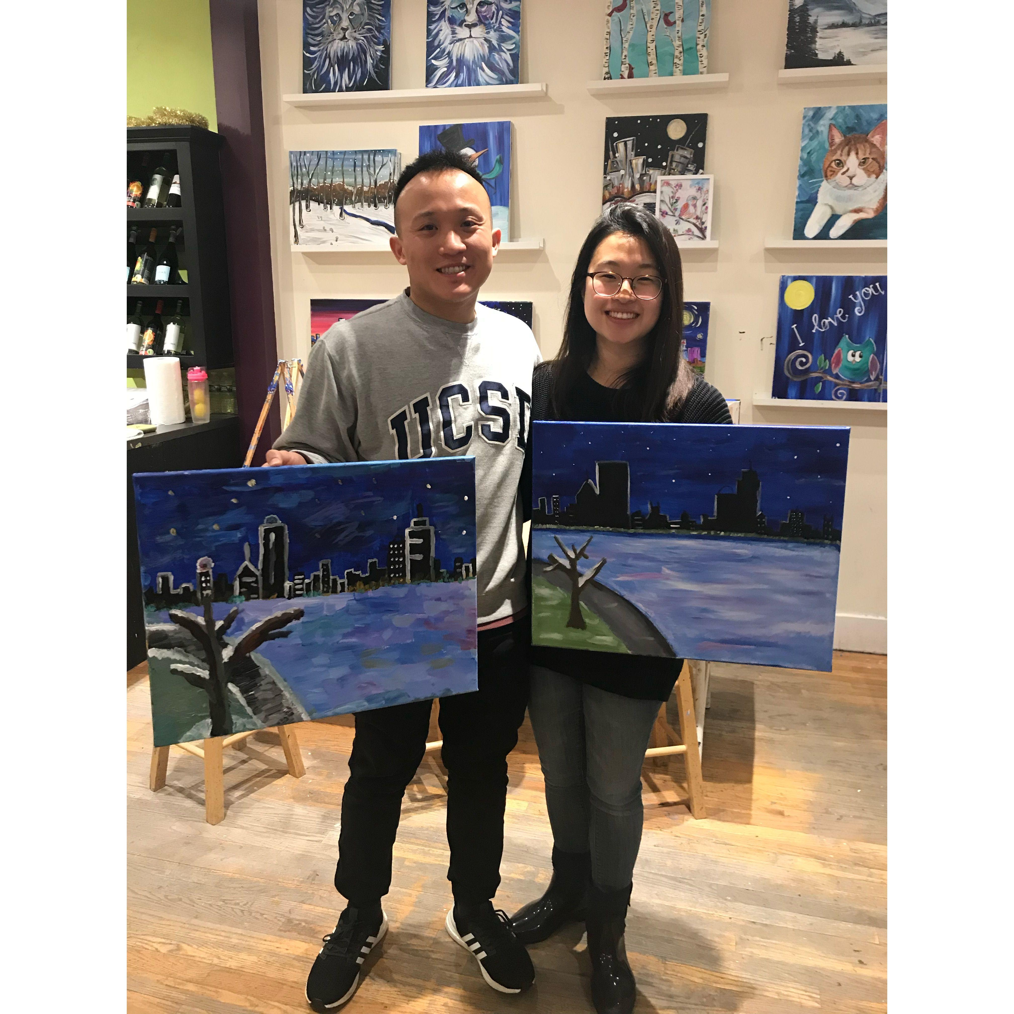 A surprise date that Adam planned in Boston; it was agreed that Sarah was more artistic than Adam - Jan 2019