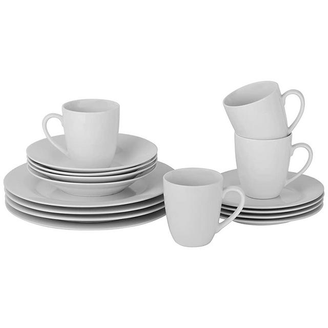 10 Strawberry Street Simply Round 16 Piece Dinnerware Set, White