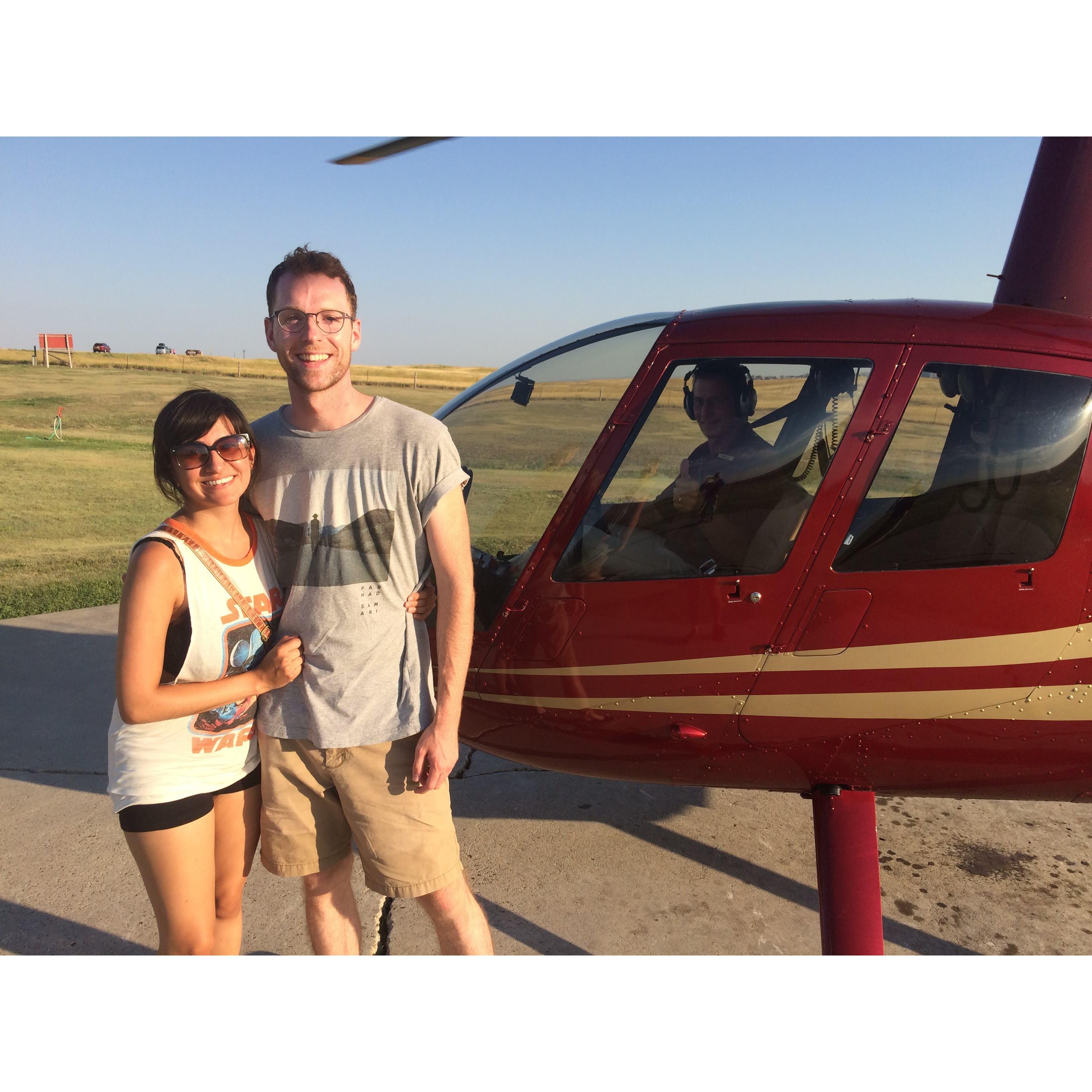 Helicopter ride over Badlands National Park - July 2016