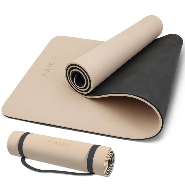 PAIDU Yoga Mat Non Slip Anti-tear,extra thick High Resiliency Professional POE Yoga Mats for Women Men Kids,70"x24"x10mm,Workout, Yoga, Pilates and Floor Exercise, with Carrier Strap