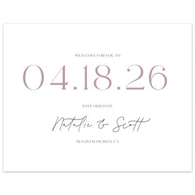 Dusty Rose, Pink Wedding Digital Save the Date - Taos Landscape