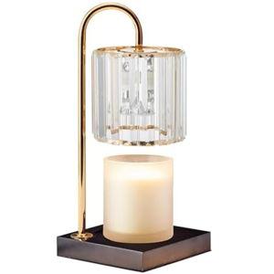 Mikasa 13.8 Inch Clear Glass Shade Electric Candle Warmer with Wood Base - Flameless Candle Melter for Home Decor, Safe Fragrance Diffuser Lamp, Fits Jar Candles Up to 4 Inches, 50W Halogen Bulb