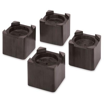 Whitmor Wood Bed Risers - Set of 4 - Espresso