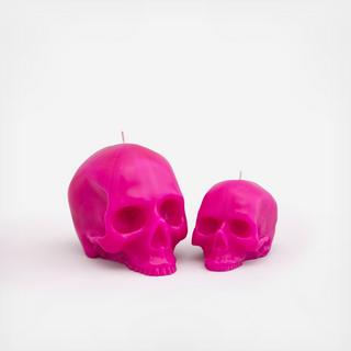 Bright Pink Skull Candle