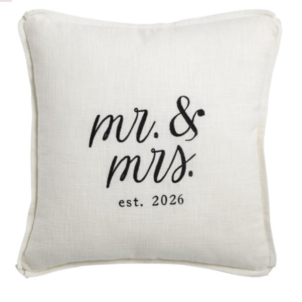 Square Mr Mrs 2026 Pillow