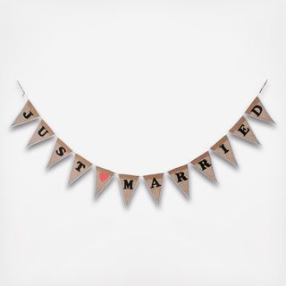 Just Married Burlap Wedding Garland
