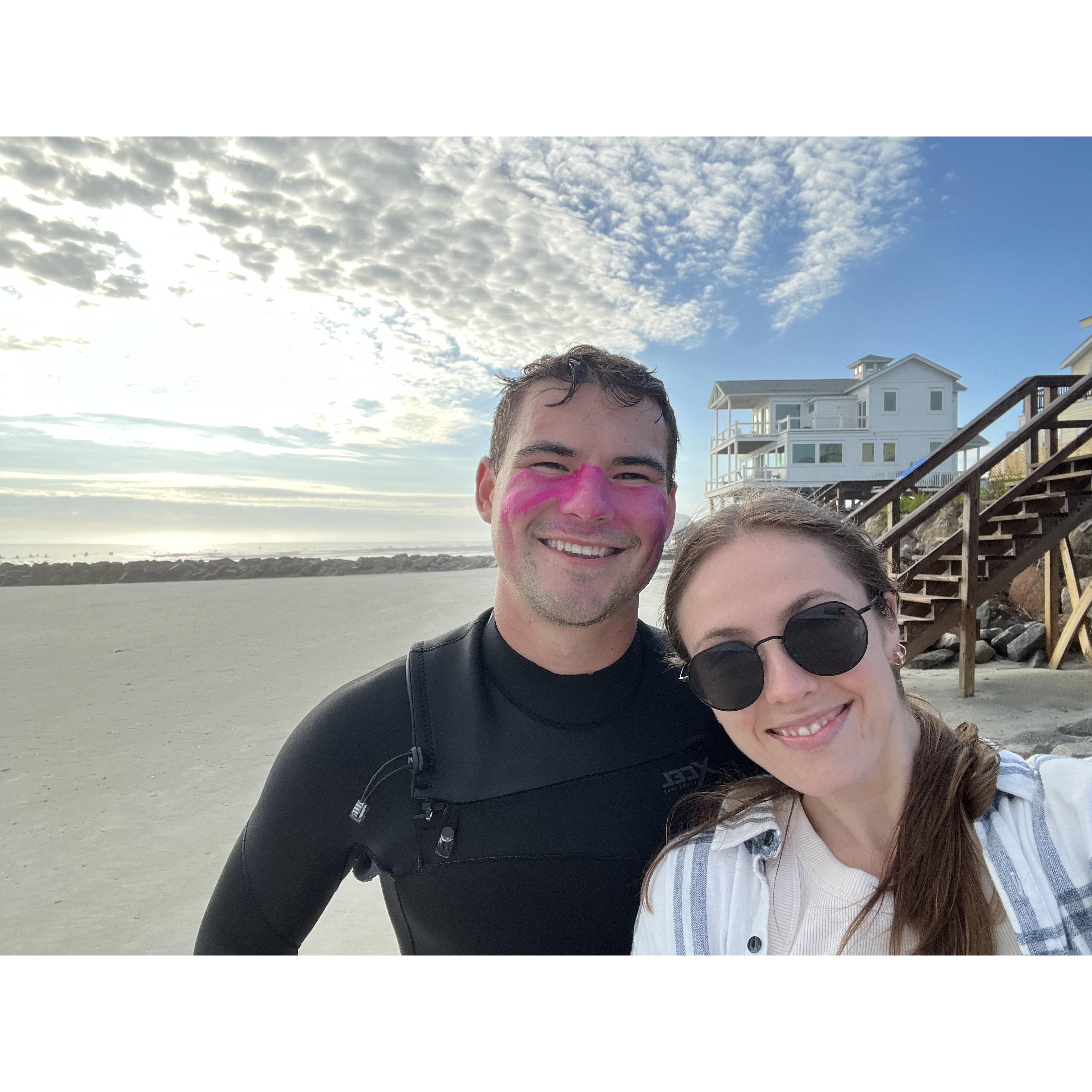 Post surf session on Folly Beach - April 15, 2023