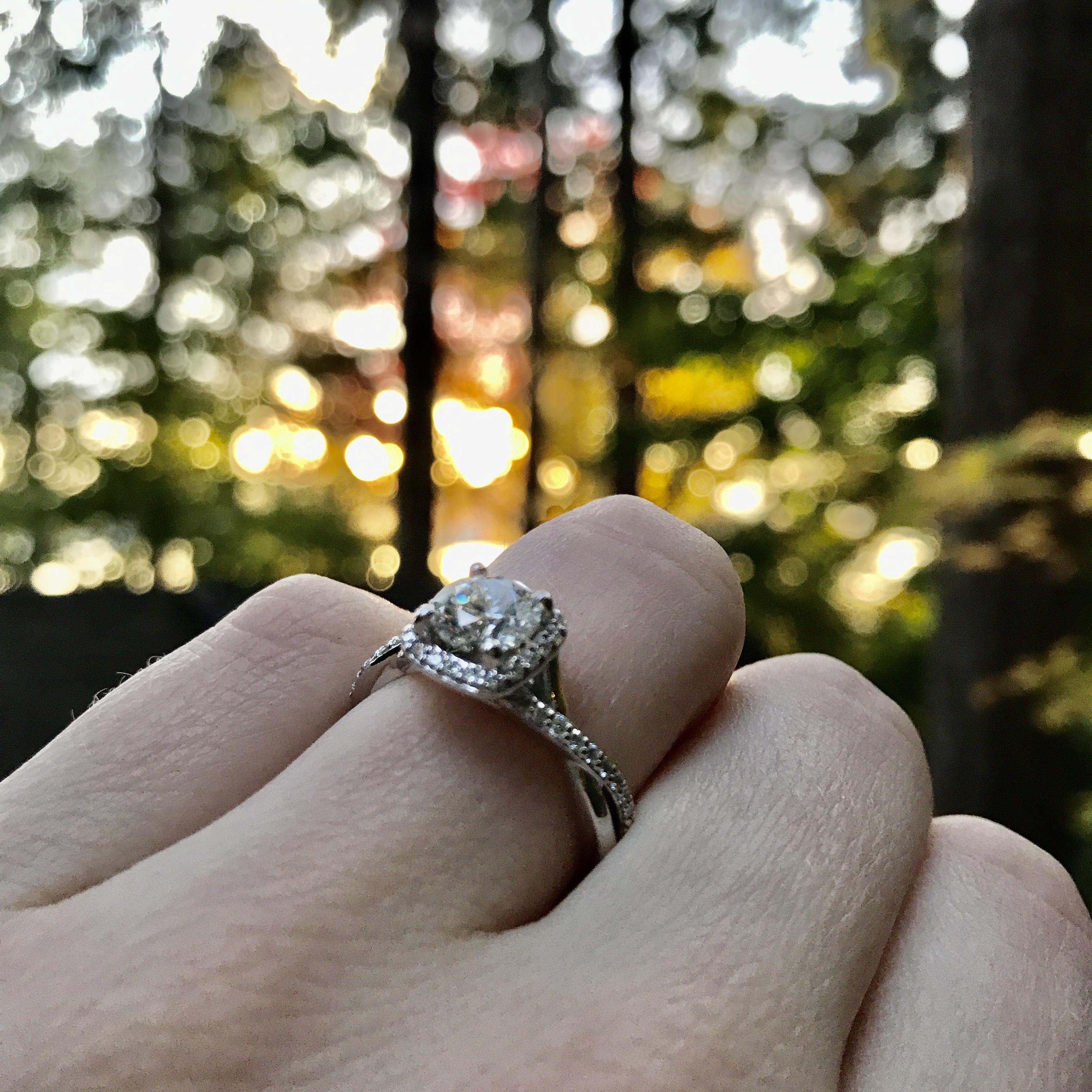 The sky was beautiful the night we got engaged.