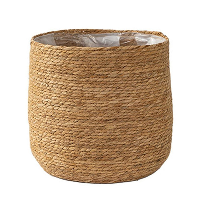Lhnjimrsy Seagrass Flower Pot - Woven Plant Pot - Decorative Plant Basket with Plastic Film Insert in Boho Style S Easy to Use High Guality