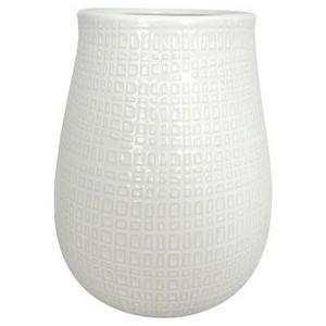 Textured Ceramic Vase White Short - Threshold™