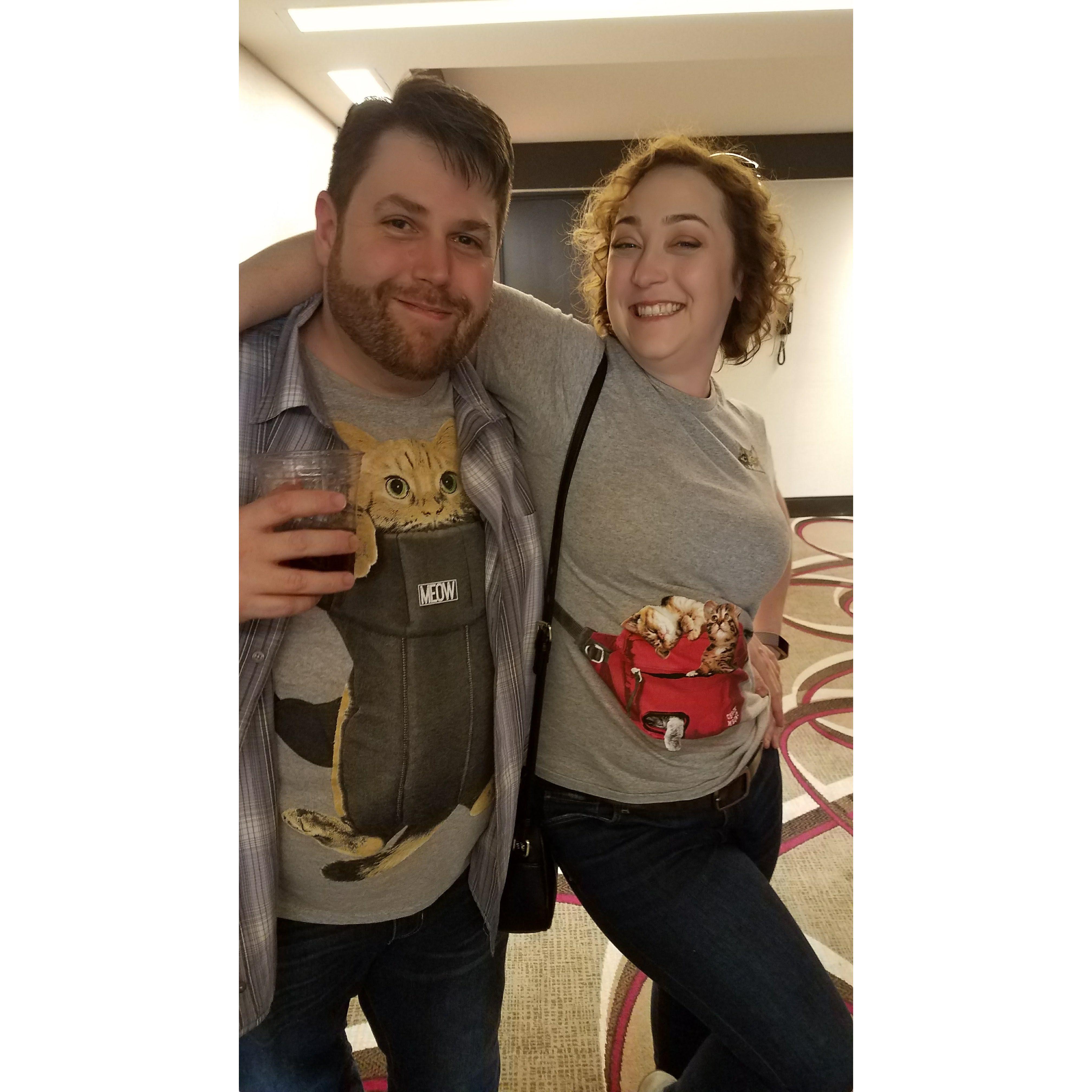 The couple that cat shirts together, stays together! 