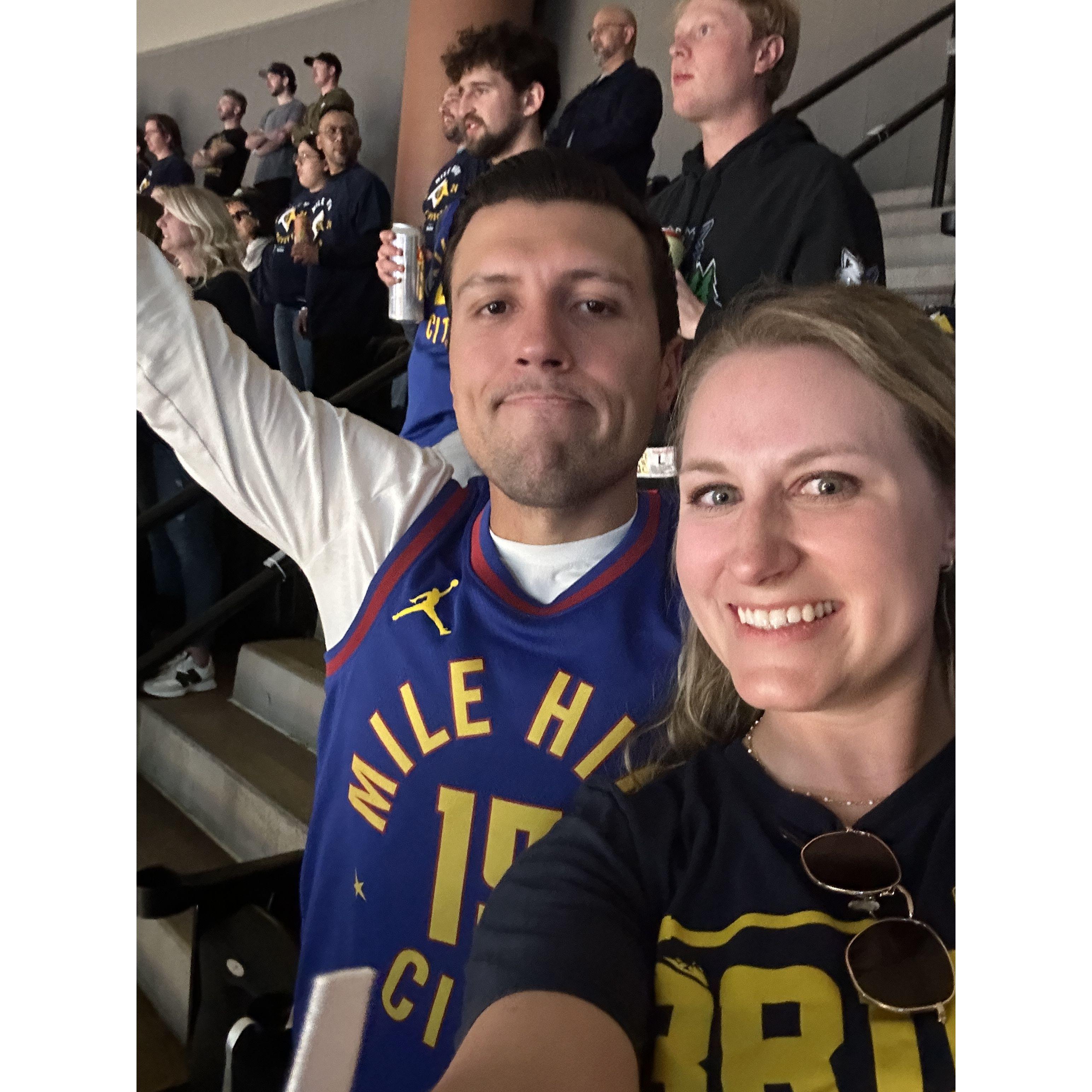 Our first in-person Nuggets playoff game!