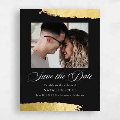 Black Wedding Save the Date - Casey Photo Foil