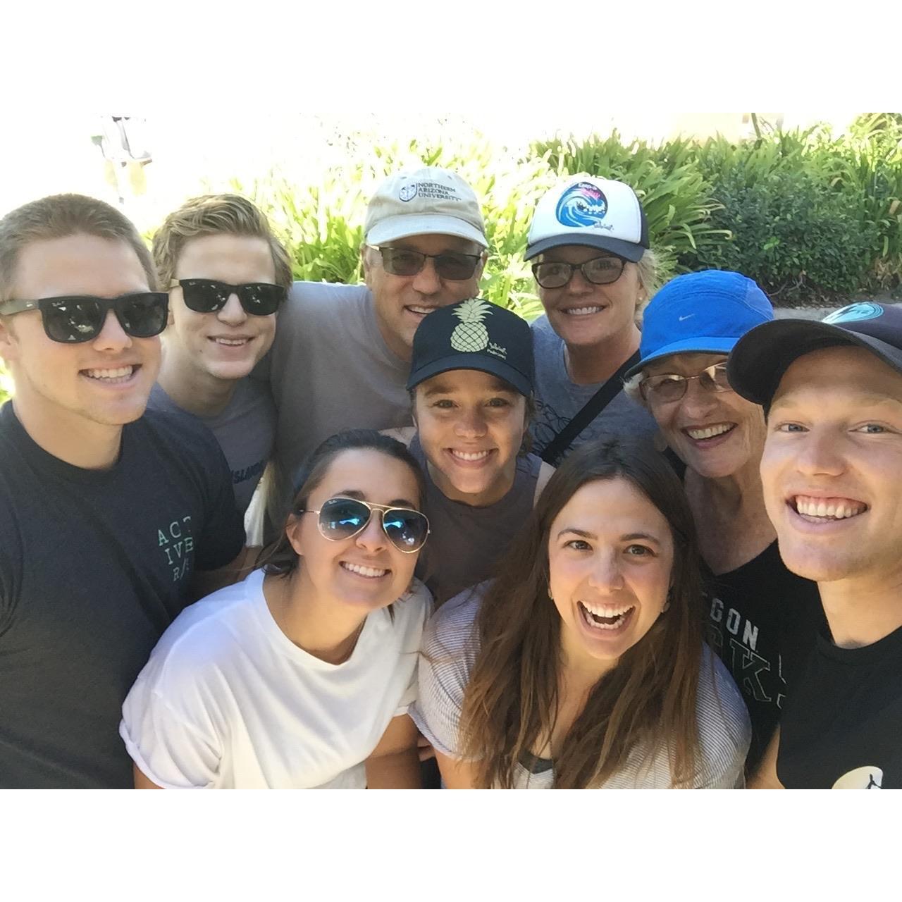 Andrew's family!  His brothers Christian and Brendan, Mom and Dad Brent and Lori, Grandma, sister Christie, and Christian's girlfriend Kate.