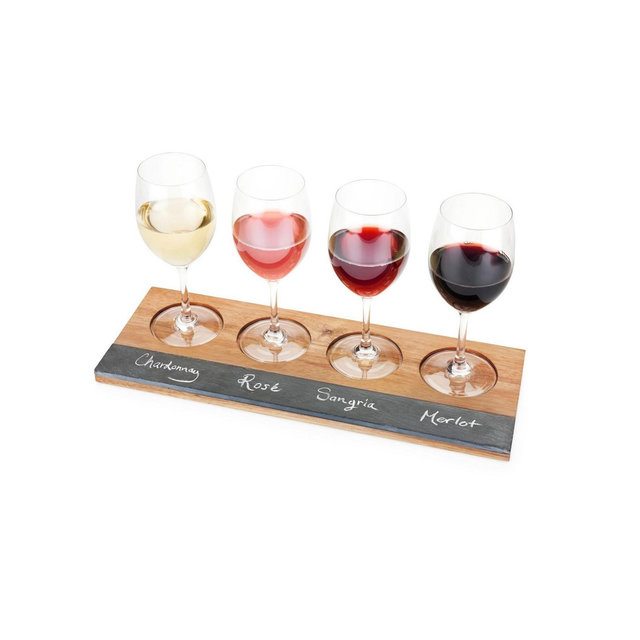 Twine Acacia Wood Wine Flight Board