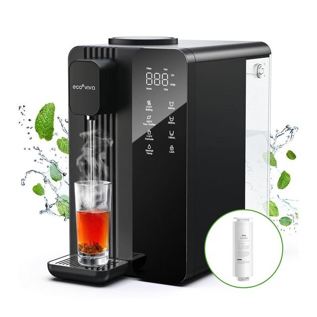 Ecoviva MATE4 UV Countertop Water Filter 7 Stages Instant Hot RO Filtration System 4 Temperature Options 3:1 Pure to Drain, TDS & Filter Life Monitor