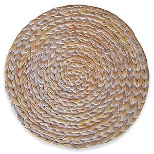 Benson Mills Water Hyacinth Round Placemat in Whitewash