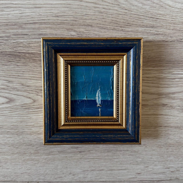 Oil painting miniature, Oil painting original, Original art painting, Mini vintage painting, Impressionist oil painting