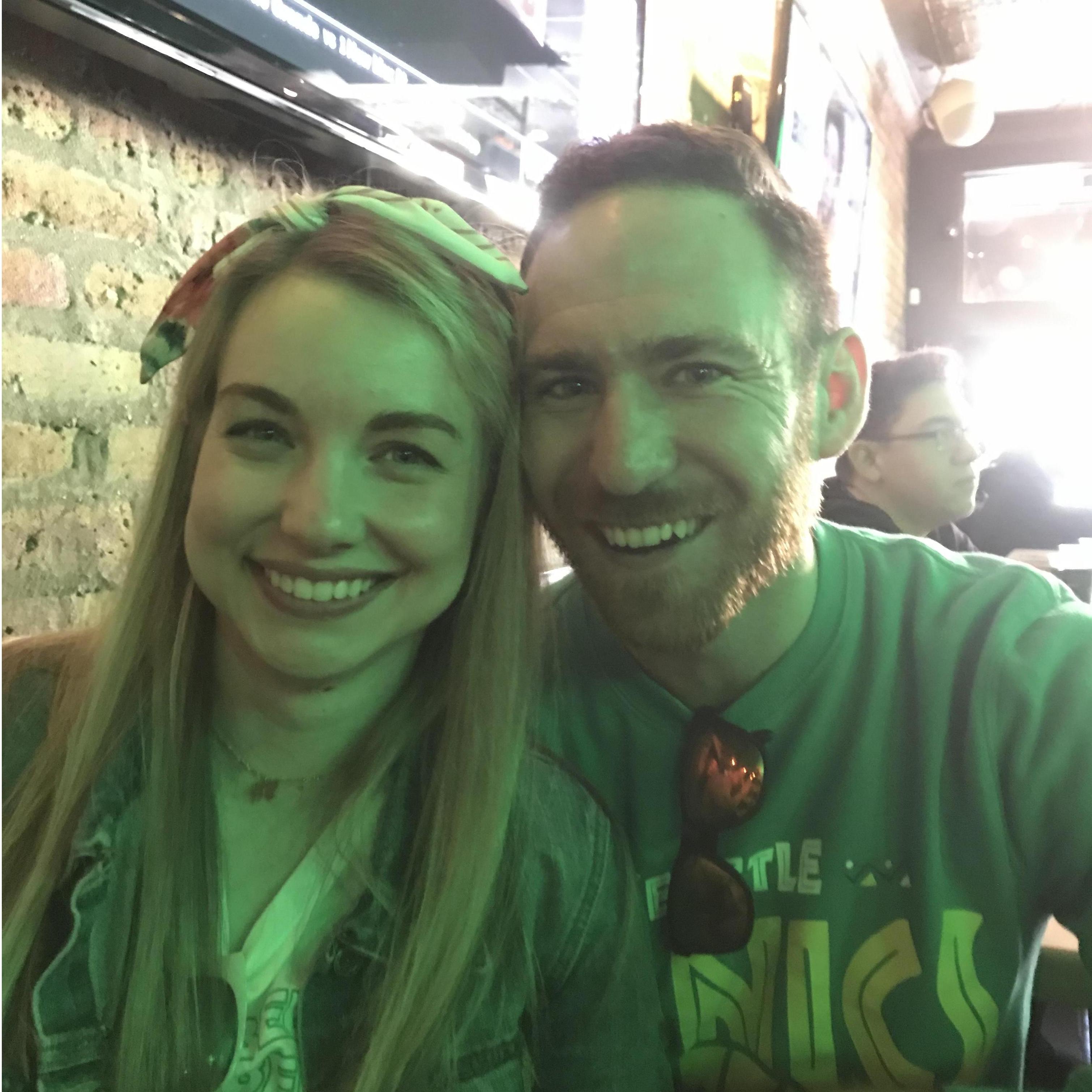 Jessica's first St. Patrick's Day in Chicago