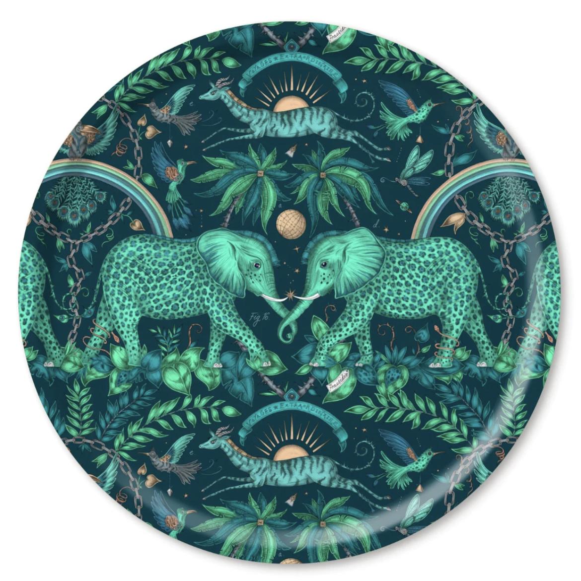 Zambezi - Teal Tray Round