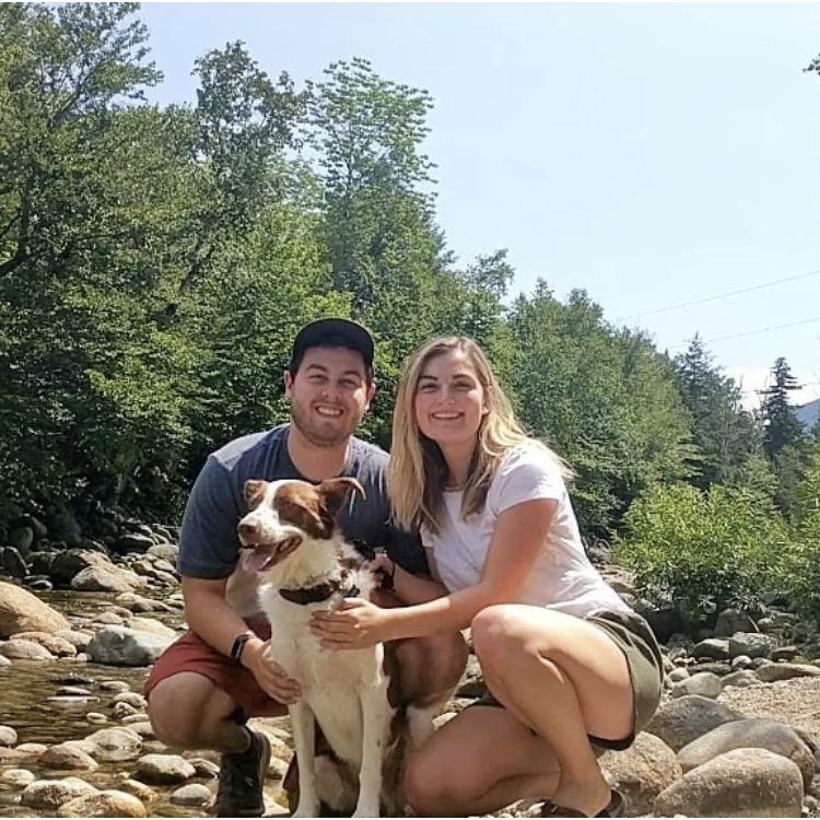 Revisiting our camping spot with our dog Sammy in 2019