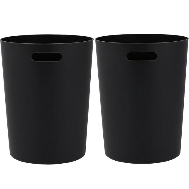 REXWOD Bathroom Trash Can 1.8 Gallon Small Waste Basket Garbage Can Recycling Bin for Dorms Bedrooms Offices Kitchens, Black
